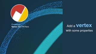 Customer
Name: Red Pill Now Add a vertex
with some properties
 