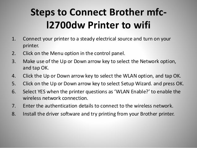 l2700dw wifi setup