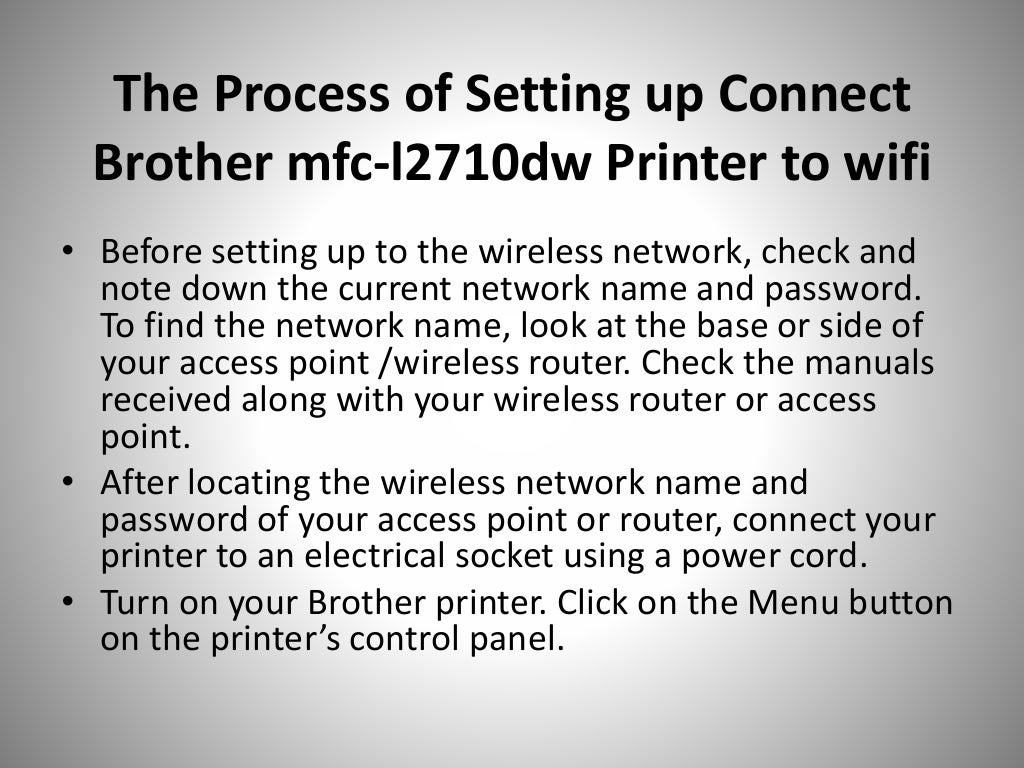 Connect brother mfc l2710dw wifi setup