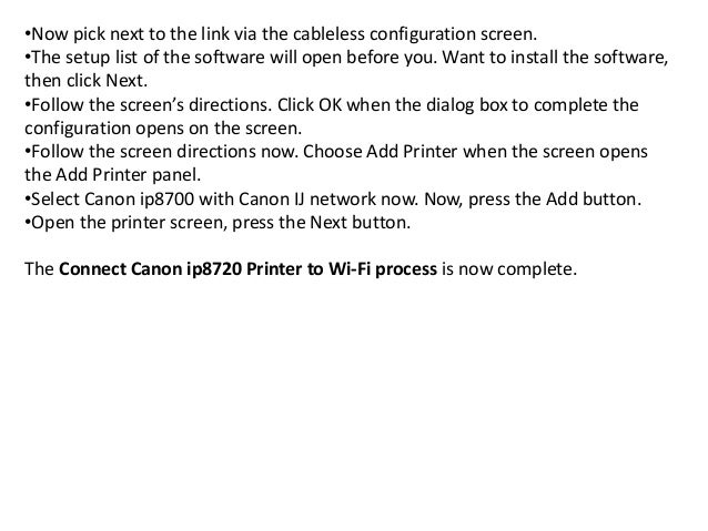 canon ip8720 connect to wifi