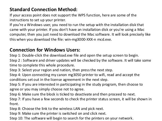 connect canon mg3050 printer to wifi
