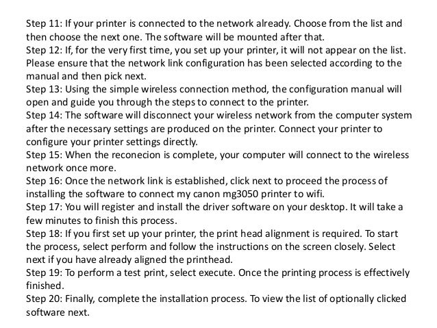 connect canon mg3050 printer to wifi