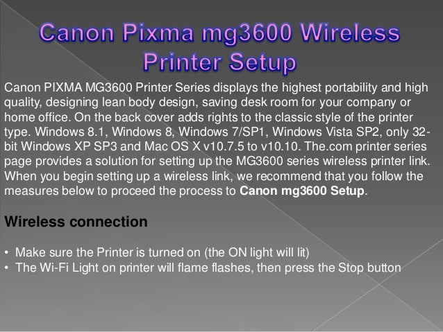 pixma mg3600 connect to wifi