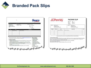 Oz Development, Inc. www.ozdevelopment.com 508.366.1969
Branded Pack Slips
 