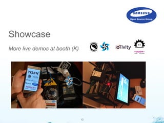 13
Showcase
More live demos at booth (K)
 