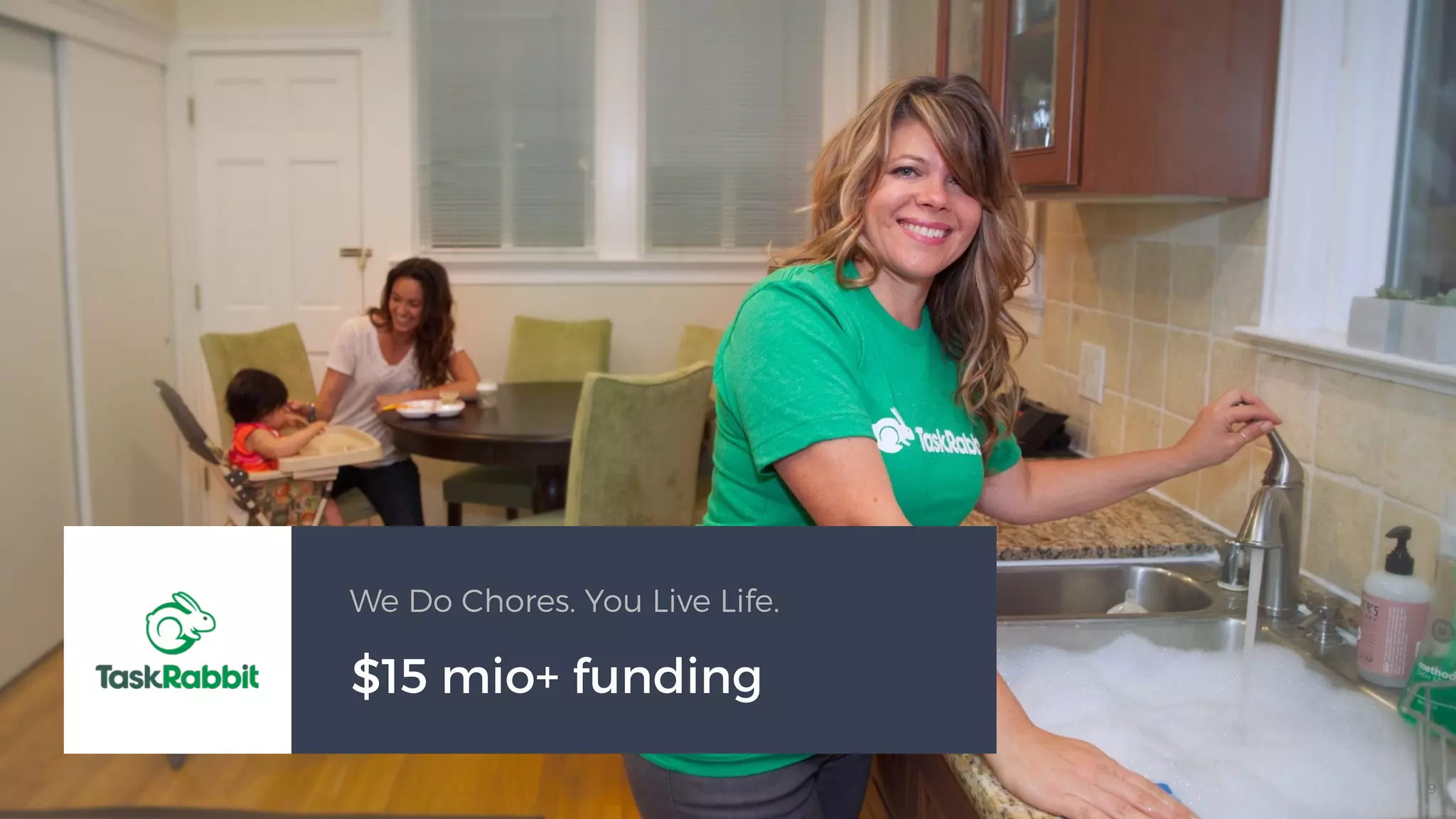 $15 mio+ funding
We Do Chores. You Live Life.
9
 