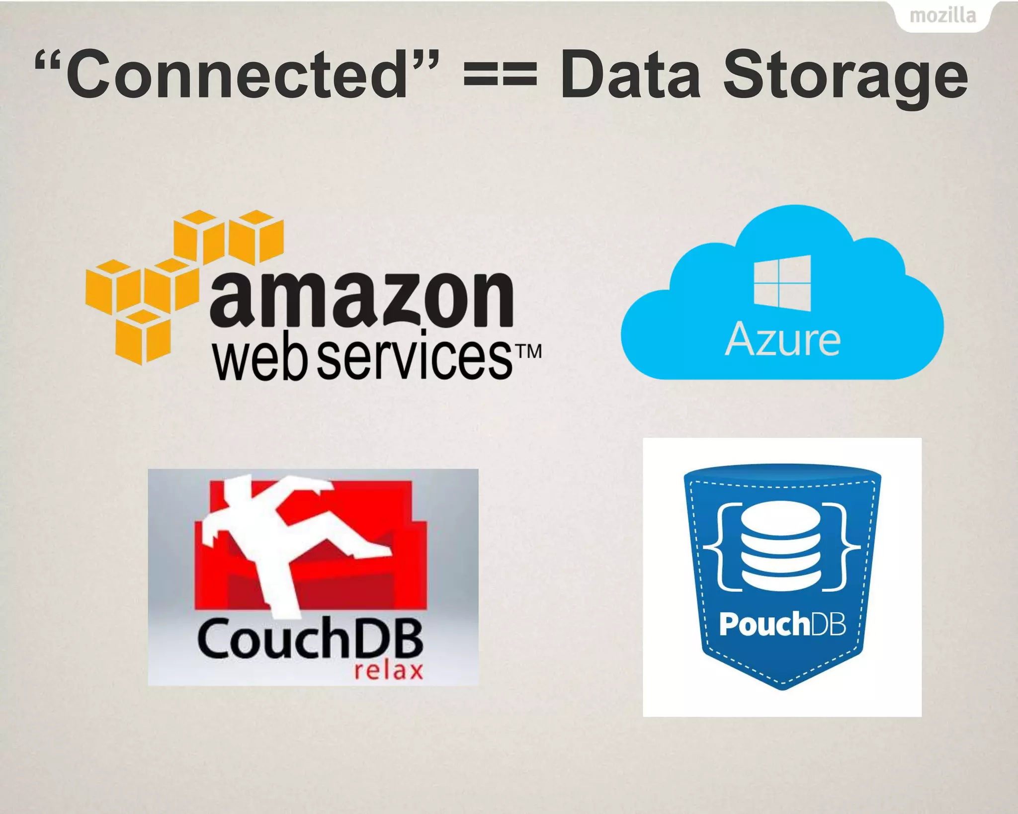 “Connected” == Data Storage
 