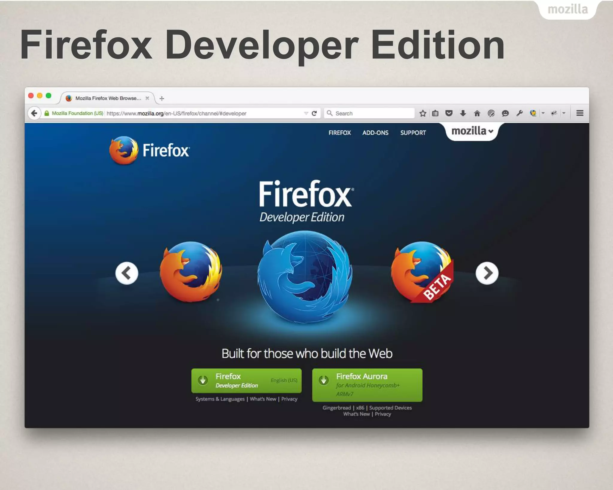 Firefox Developer Edition
 