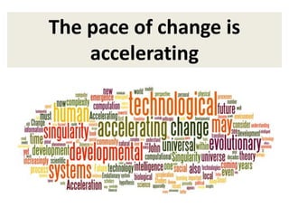 The pace of change is
accelerating
 