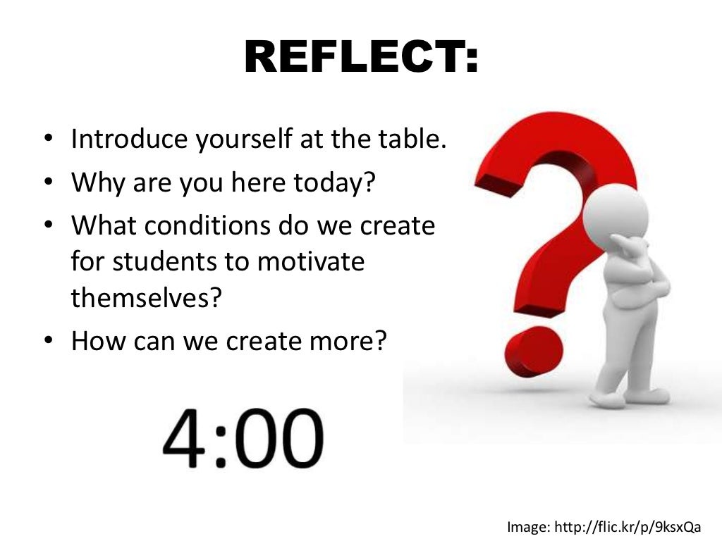 REFLECT: • Introduce yourself at