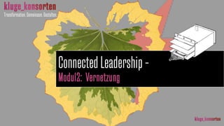 Transformation.Gemeinsam.Gestalten.
ConnectedLeadership–
Modul2: Vernetzung
 
