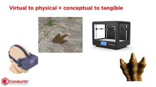 Virtual to physical = conceptual to tangible
 