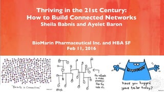 Thriving in the 21st Century:
How to Build Connected Networks
Sheila Babnis and Ayelet Baron
BioMarin Pharmaceutical Inc. and HBA SF
Feb 11, 2016
 
