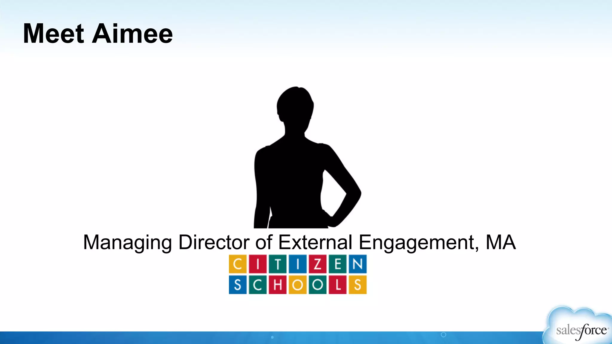 Meet Aimee
Managing Director of External Engagement, MA
 