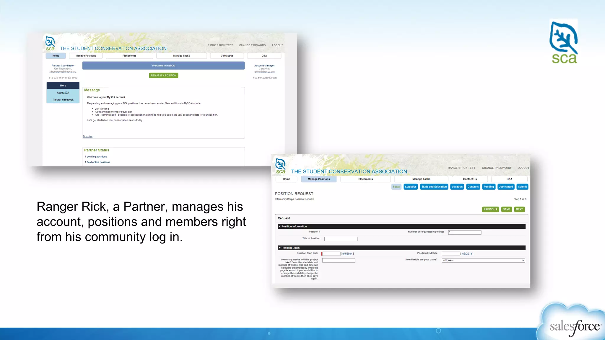 Ranger Rick, a Partner, manages his
account, positions and members right
from his community log in.
 