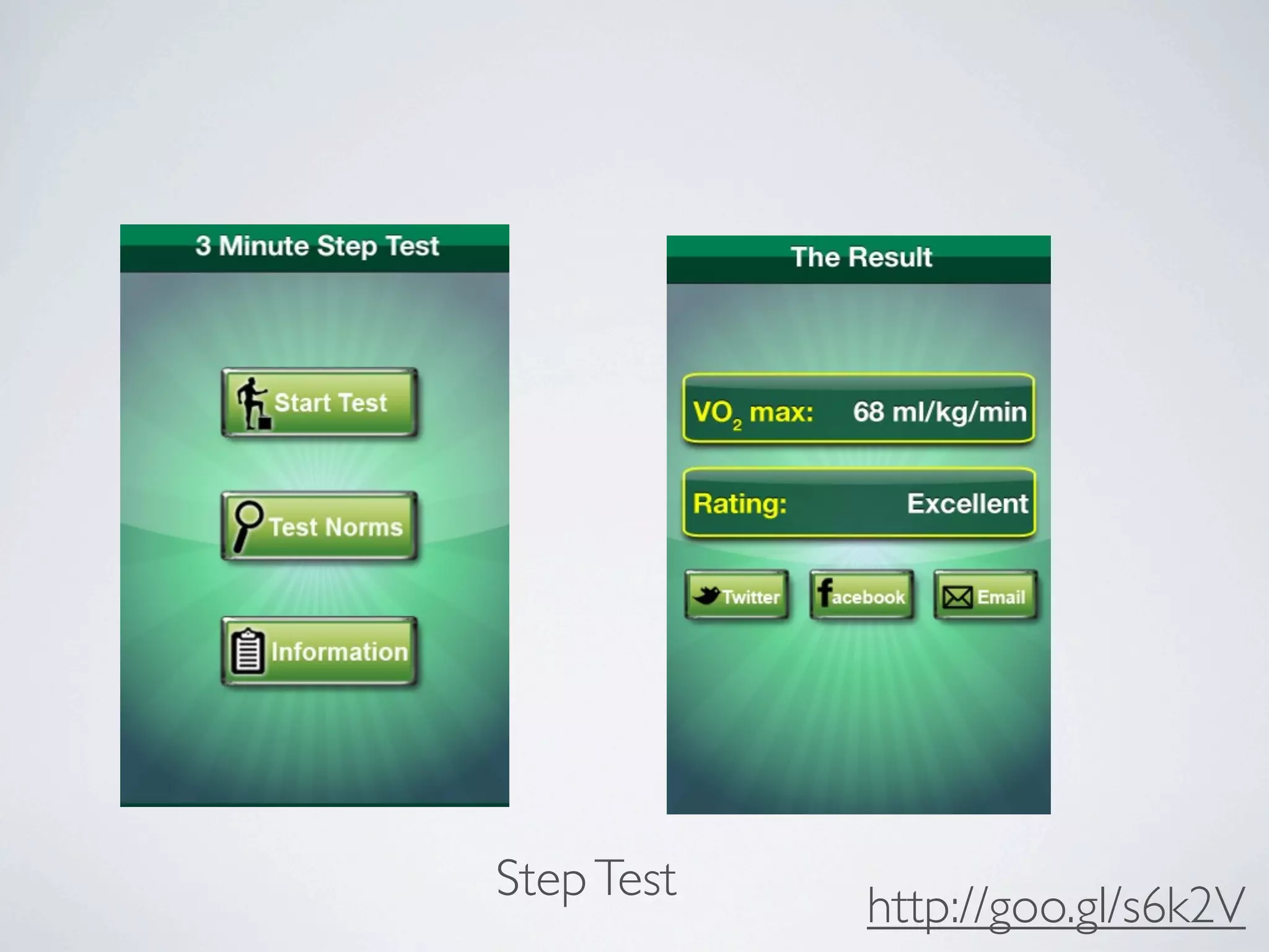 Step Test
            http://goo.gl/s6k2V
 