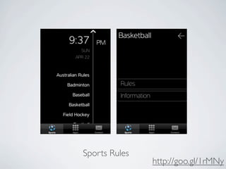 Sports Rules
               http://goo.gl/1rMNy
 