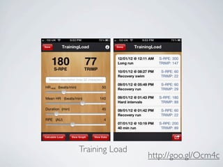 Training Load
                http://goo.gl/Ocm4c
 
