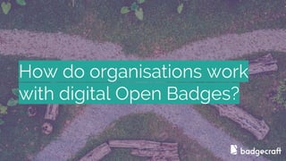 How do organisations work
with digital Open Badges?
 