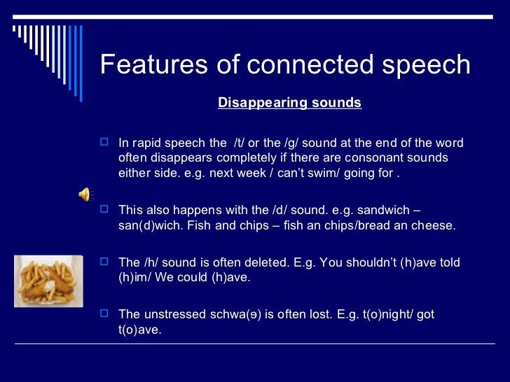 Connected speech features