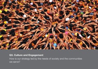 77
Q3. Culture and Engagement
How is our strategy led by the needs of society and the communities
we serve?
 