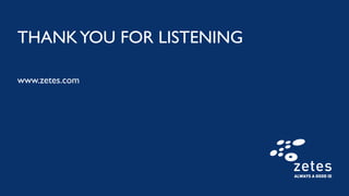 THANKYOU FOR LISTENING
www.zetes.com
 