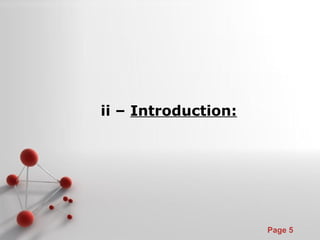 Pour plus de modèles : Modèles Powerpoint PPT gratuits
Page 5
ii – Introduction:
 