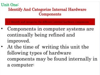Connecting Internal Hardware Component connect inernal hardware many different .pptx