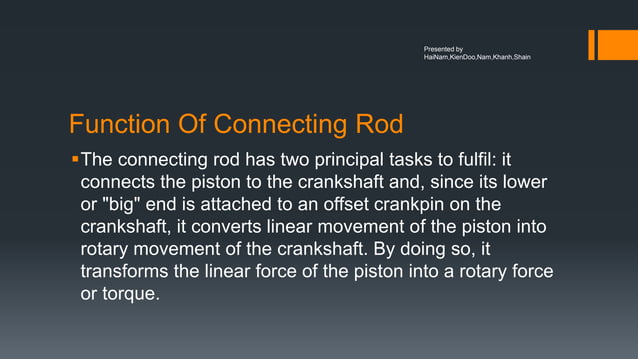 Connecting rod-presentation-1 | PPTX | Geology | Science