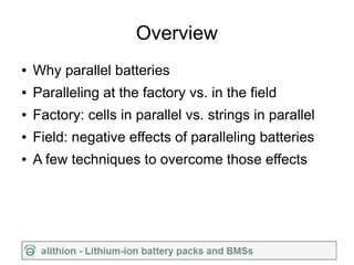 Parallel Cell Vs. Parallel String Connecting batteries in parallel presentation | PDF