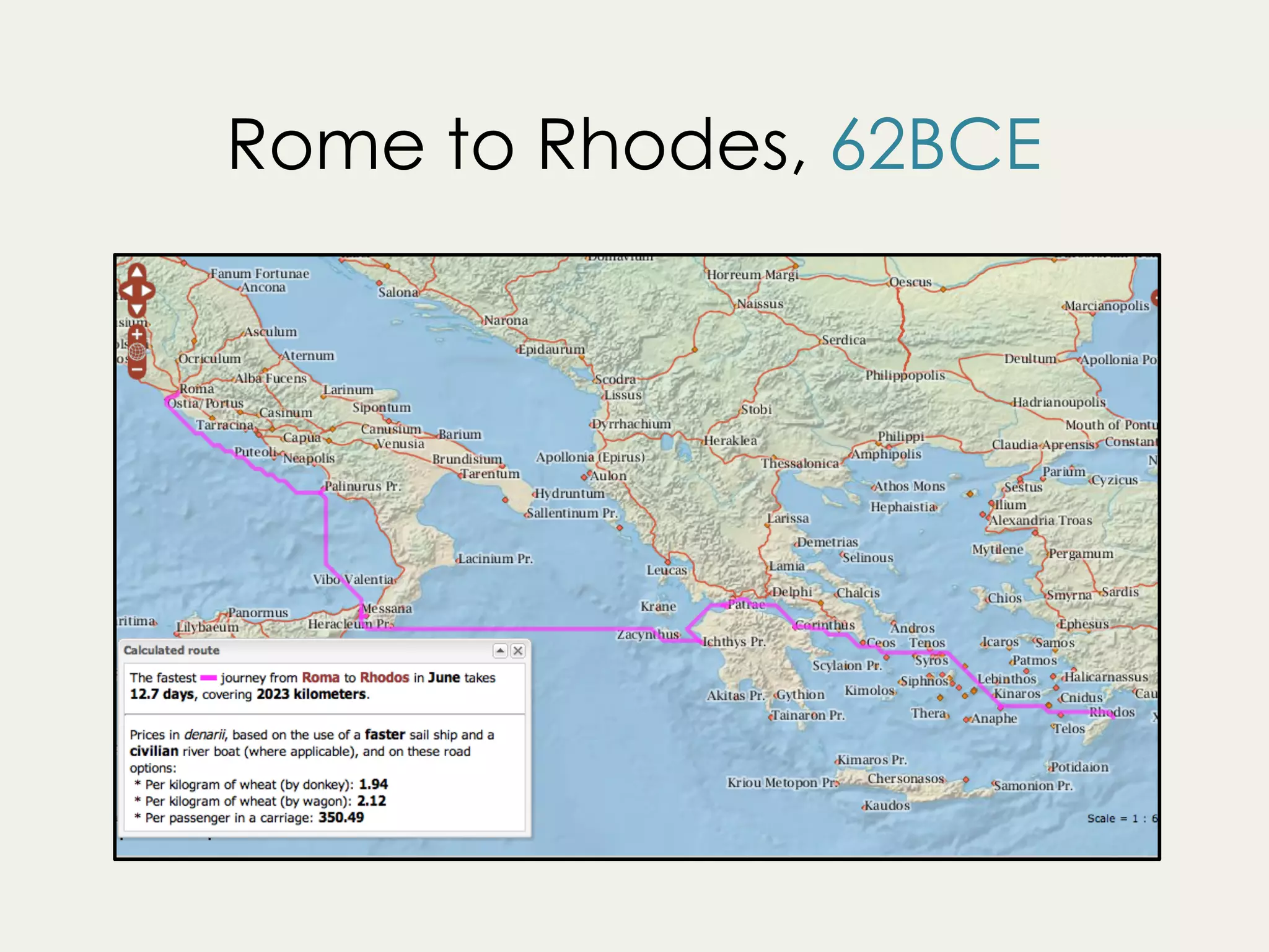 Rome to Rhodes, 62BCE
 