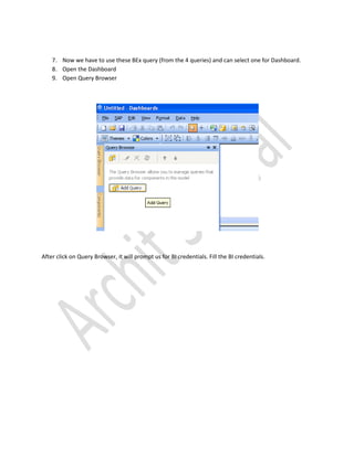 Connecting dashboard to b ex queries | DOCX