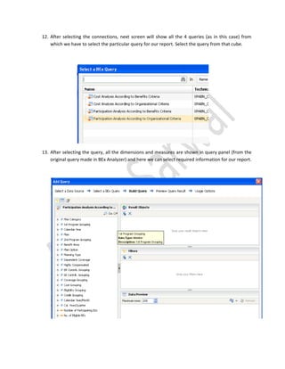 Connecting dashboard to b ex queries | DOCX