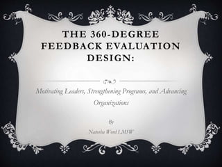 THE 360-DEGREE
FEEDBACK EVALUATION
DESIGN:
Motivating Leaders, Strengthening Programs, and Advancing
Organizations
By
Natosha Word LMSW
 