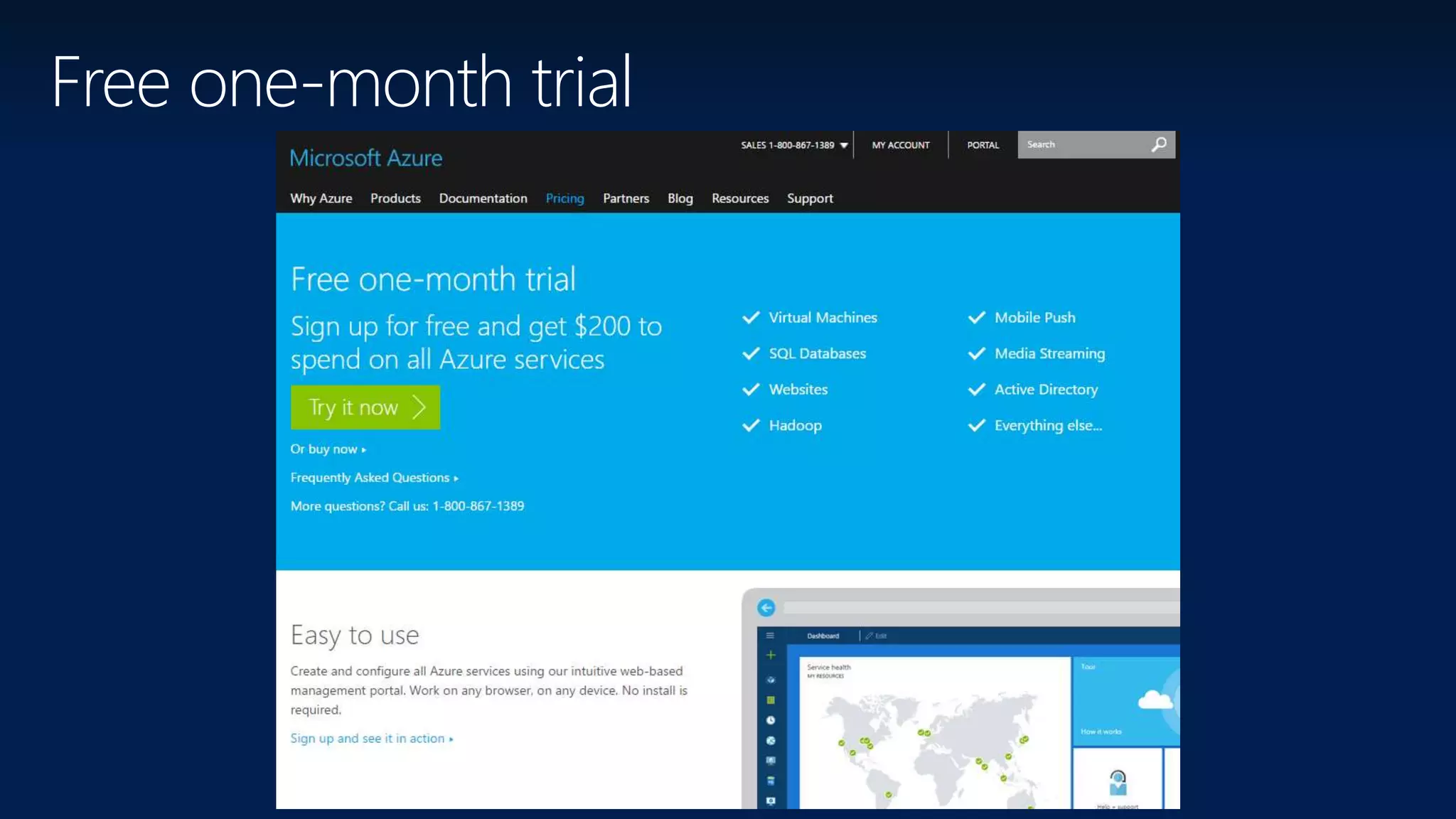 Free one-month trial
 