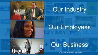 Our Industry
Our Business
Our Employees
Click on images for content.
 