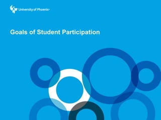 Goals of Student Participation
 