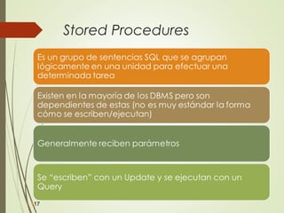 Stored Procedures
17
 