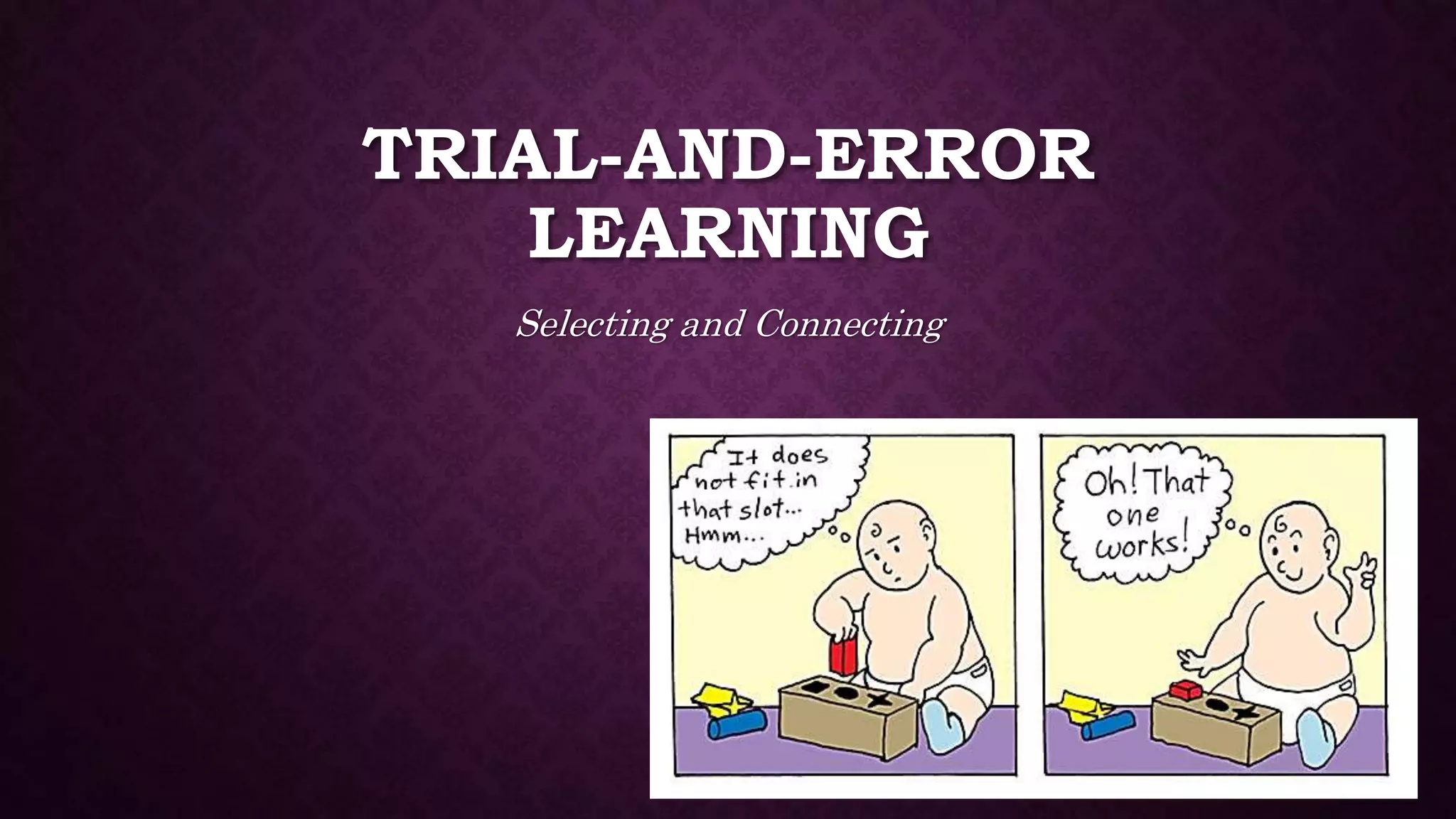TRIAL-AND-ERROR
LEARNING
Selecting and Connecting
 