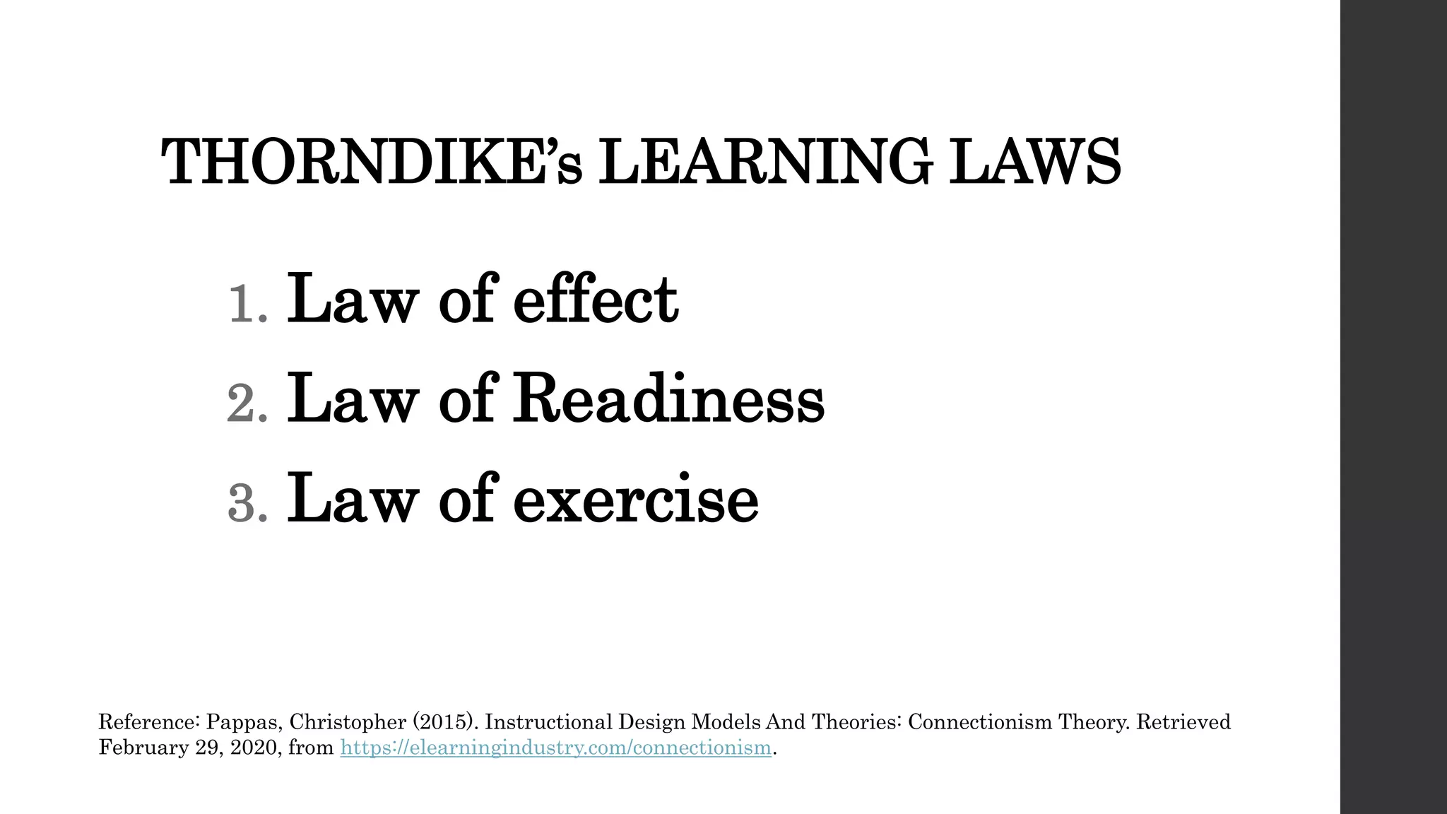 CONNECTIONISM THEORY OF EDWARD THORNDIKE PPT