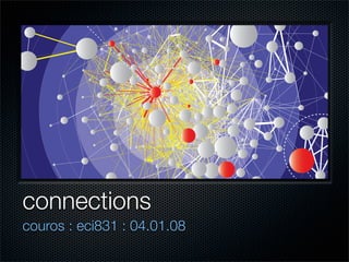 connections
couros : eci831 : 04.01.08
 