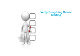 Verify Everything Before
Starting
 