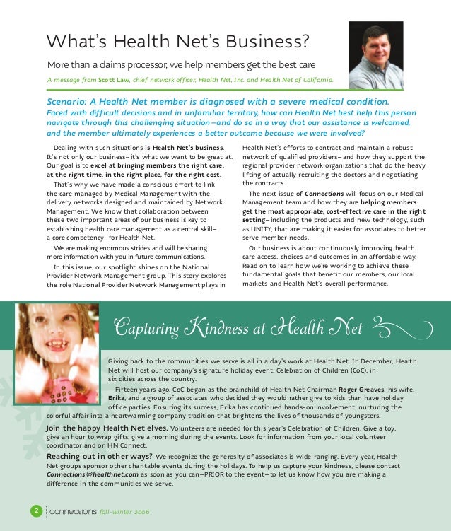 Health Net Connections Internal Brand Print Magazine 1