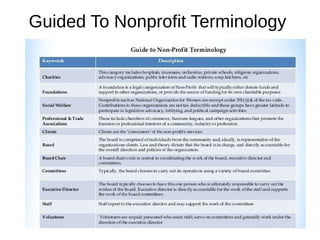 Guided To Nonprofit Terminology
 