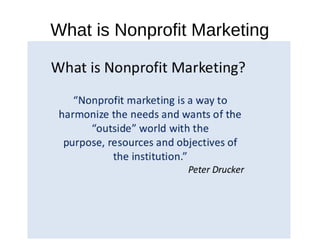 What is Nonprofit Marketing
 