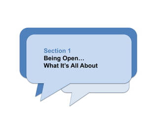 Section 1
Being Open…
What It’s All About
 