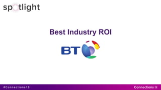 # C o n n e c t i o n s 1 8
Best Industry ROI
 