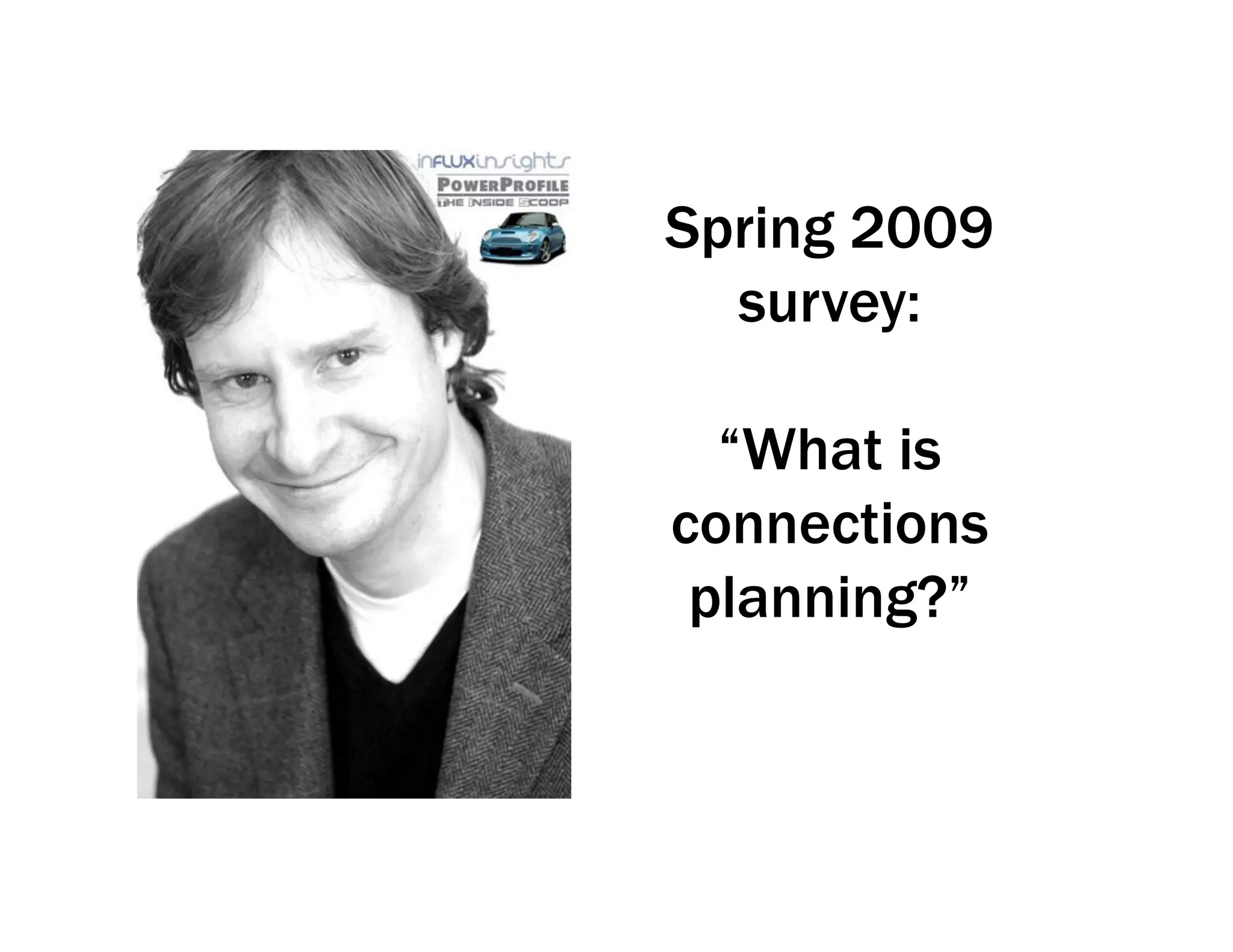 Spring 2009
survey:
“What is
connections
planning?”
 