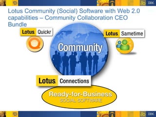 Lotus Community (Social) Software with Web 2.0 capabilities – Community Collaboration CEO Bundle 