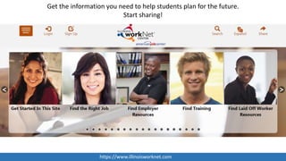 Get the information you need to help students plan for the future.
Start sharing!
https://www.illinoisworknet.com
 